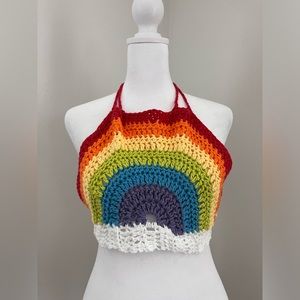 Rainbow crochet top